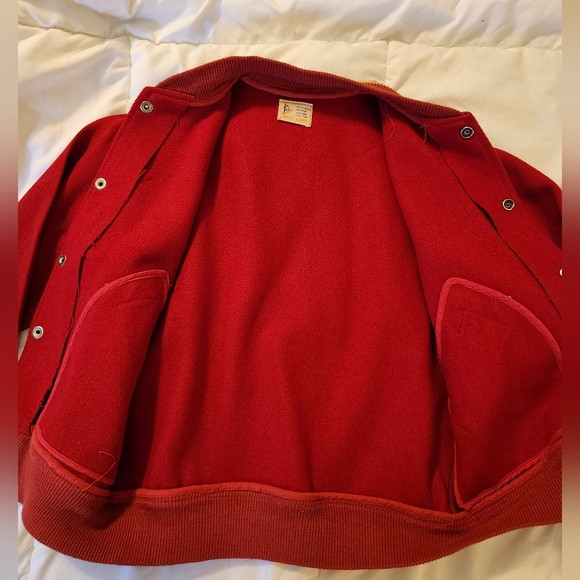 Vintage 1950s Wool Kids University Jacket Red Large - Picture 13 of 15